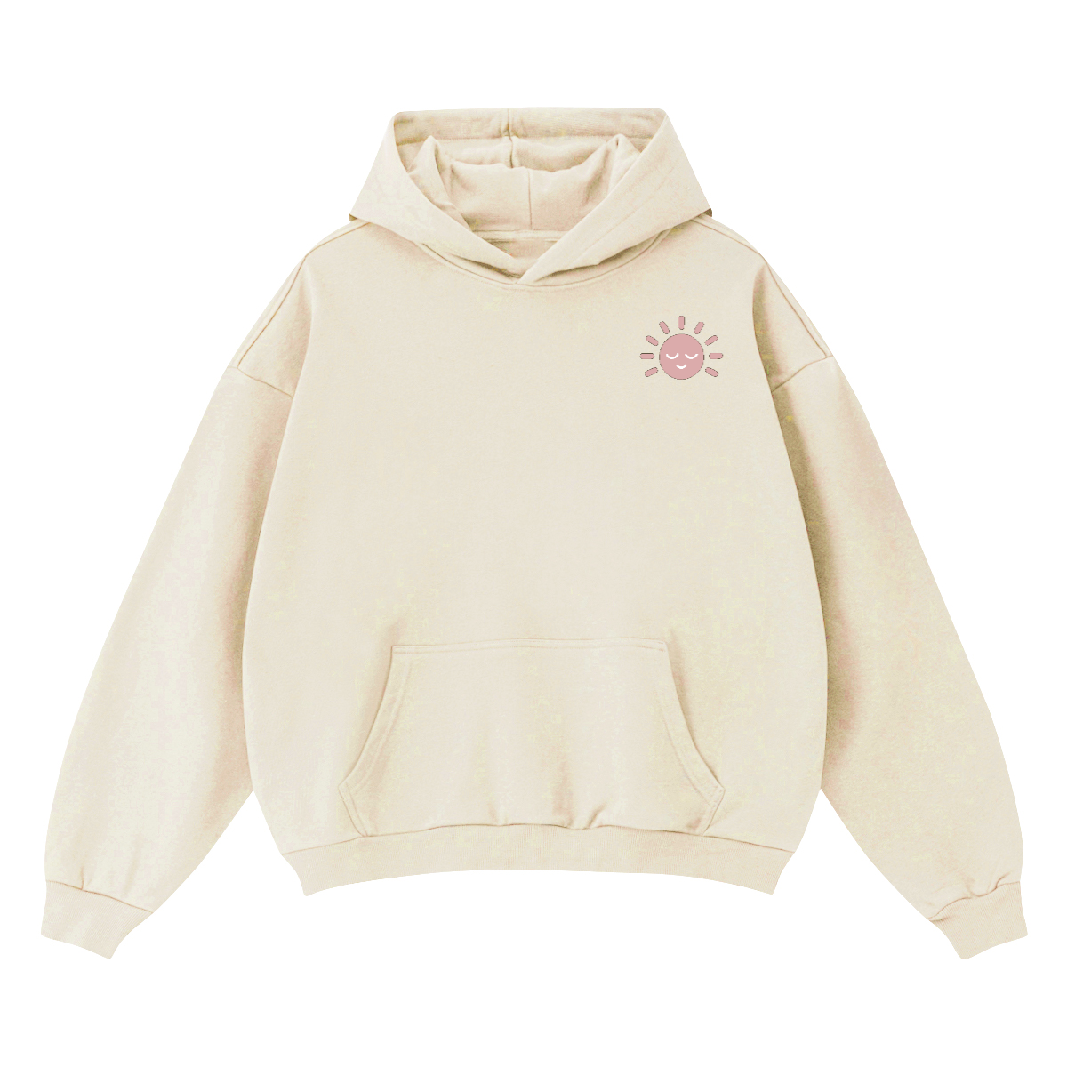 ★MAINBOOTH★Neutral Oversized Hoodie Sweater(CREAM)★正規品 oversized logo embroidered hoodie in cotton in LIGHT HEATHER
